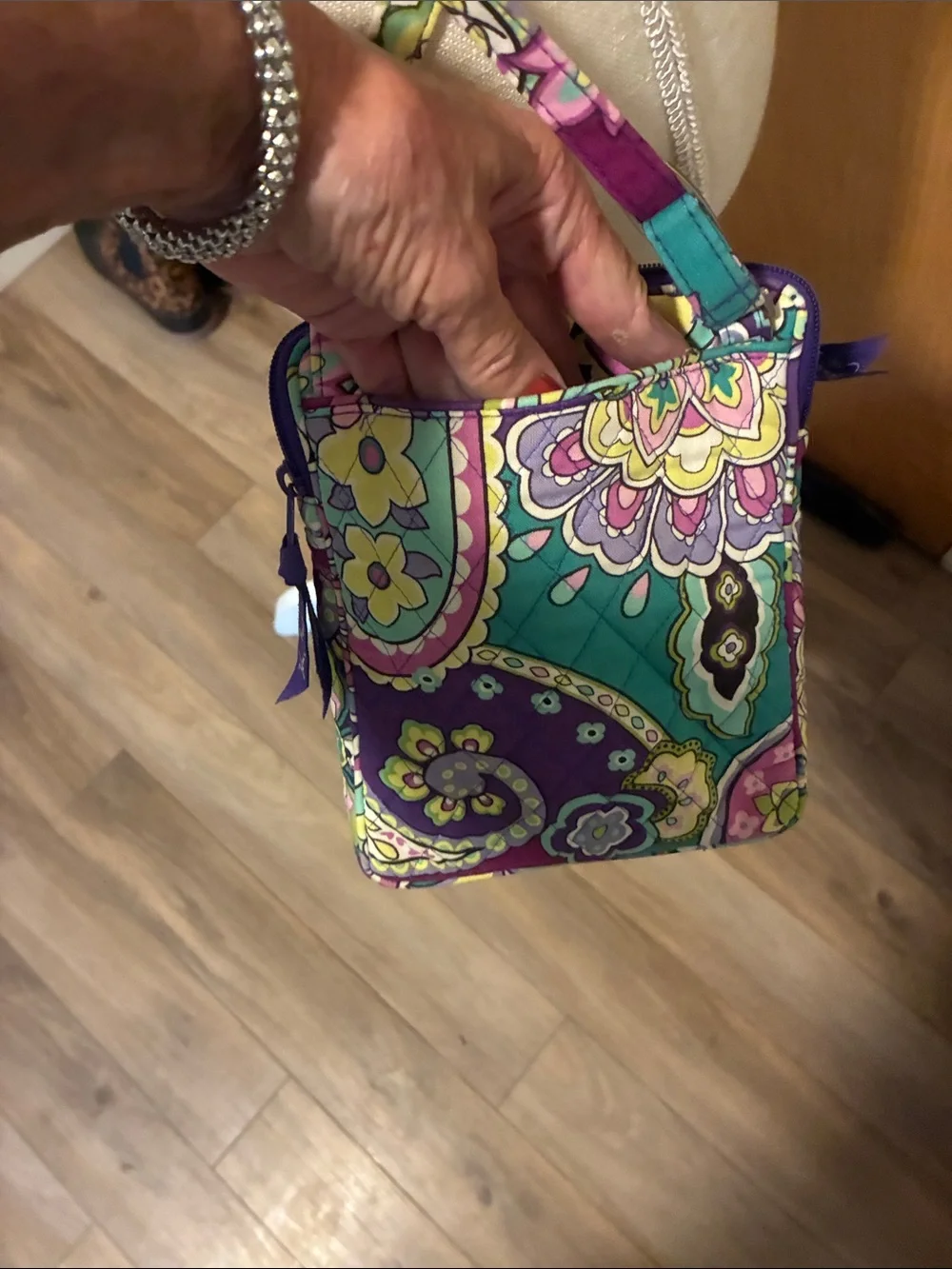 Vera Bradley Purple Floral Paisley Quilted Crossbody